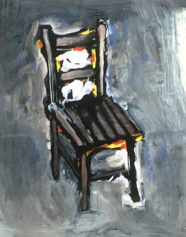 Wood Chair in Gray