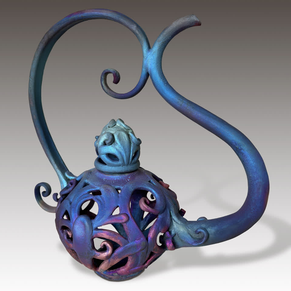 Fantasy Teapot-Blue