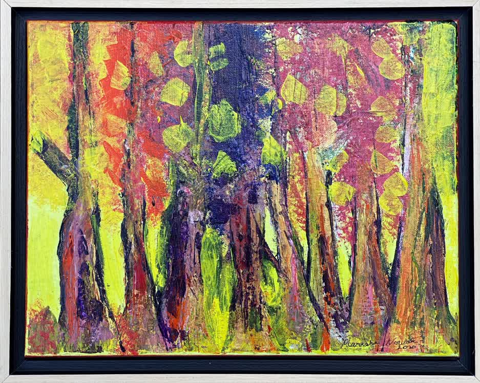 Forest  on Yellow Background